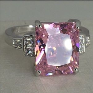 6ct PINK AAA CZ DIAMOND RING!!